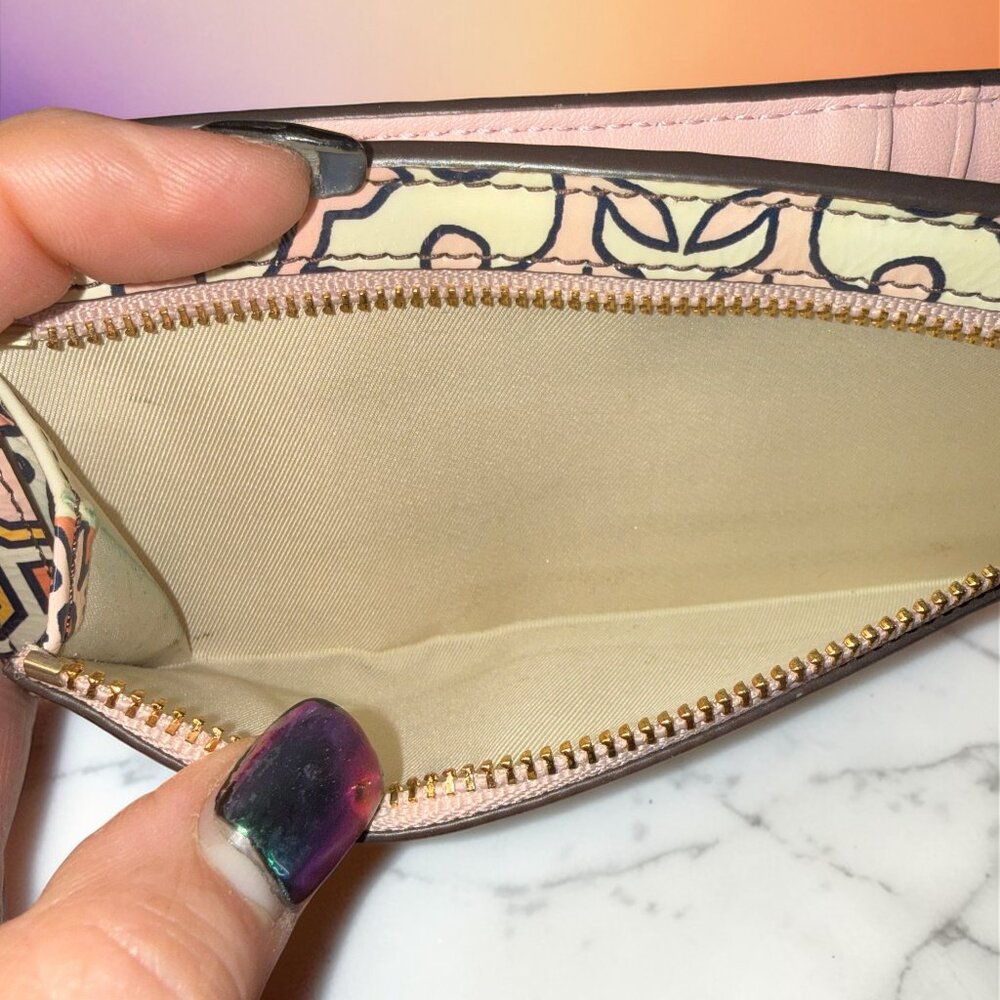 Tory Burch Hicks Garden Party Leather Snap Long Wallet with Tory Burch Dust bag - Picture 12 of 15